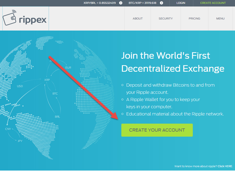 Создание аккаунта на бирже Rippex